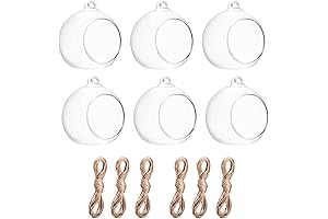 Hanging Tealight Candle Holder Set of 6 Glass Globes