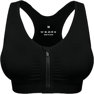 حمالة صدر رياضية للنساء بسوستة أمامية من شوداي لليوجا وللياقة البدنية سوستة لاسلكية لما بعد الجراحة صالة الألعاب الرياضية البيلاتيس كروس فيت نايلون