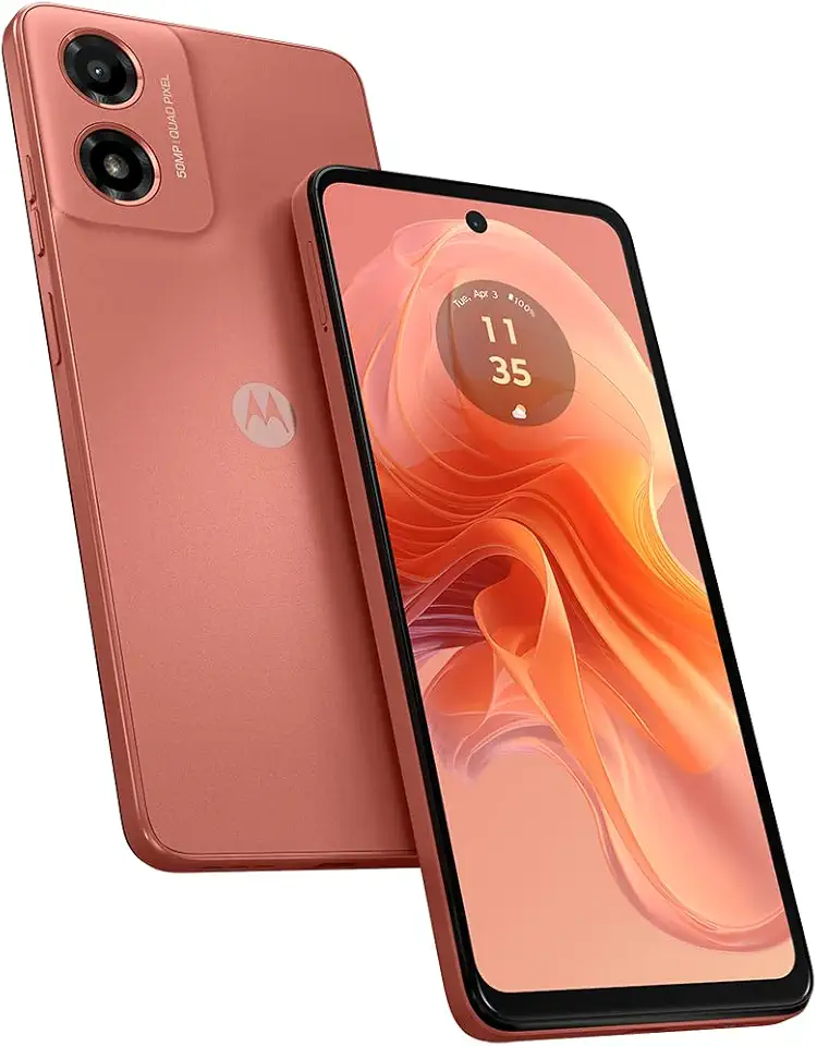 Smartphone Motorola Moto g04s - 128GB 8GB (4GB RAM+4GB Ram Boost) AI Camera 16MP sensor FPS lateral Coral