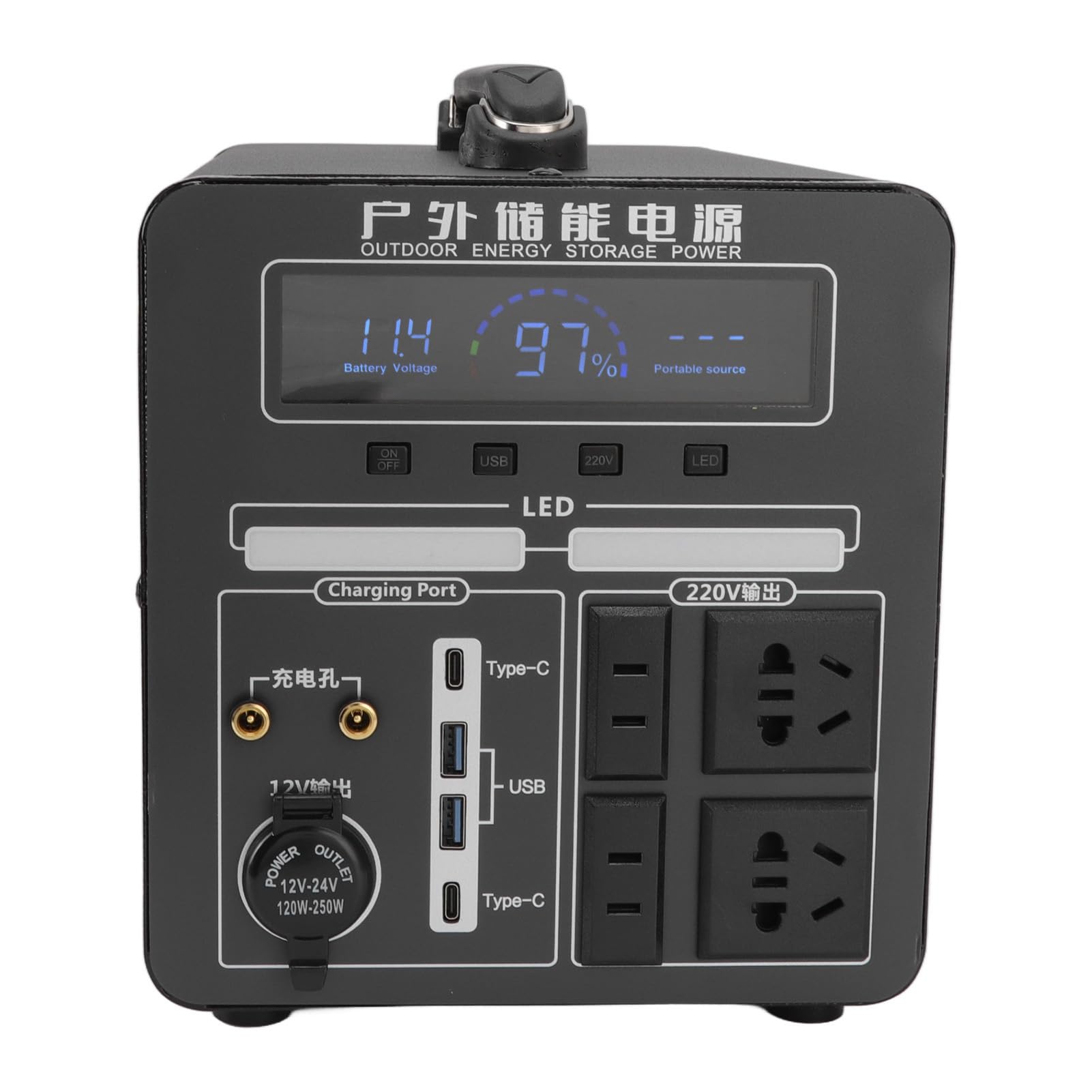 Fdit Generador Solar 480Wh 600W Estación de Energía LiFePO4 para Camping Al