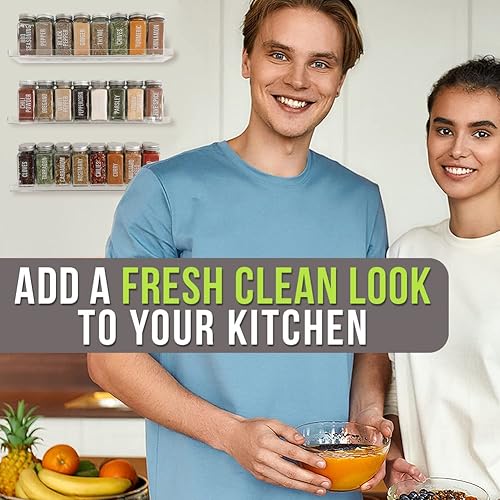 Miniatura 7 de El organizador de especias de acrílico "invisible". El organizador de hierbas y especias perfecto para la cocina Estantes flotantes amurados a la