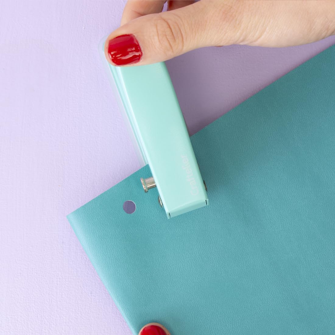 Craftelier - Einloch‑Papierlocher mit Abfallbehälter, Kapazität bis 20 Blatt, Metallstanzer für Karten, Karton und kreative Projekte, für Büro, Zuhause oder Schule