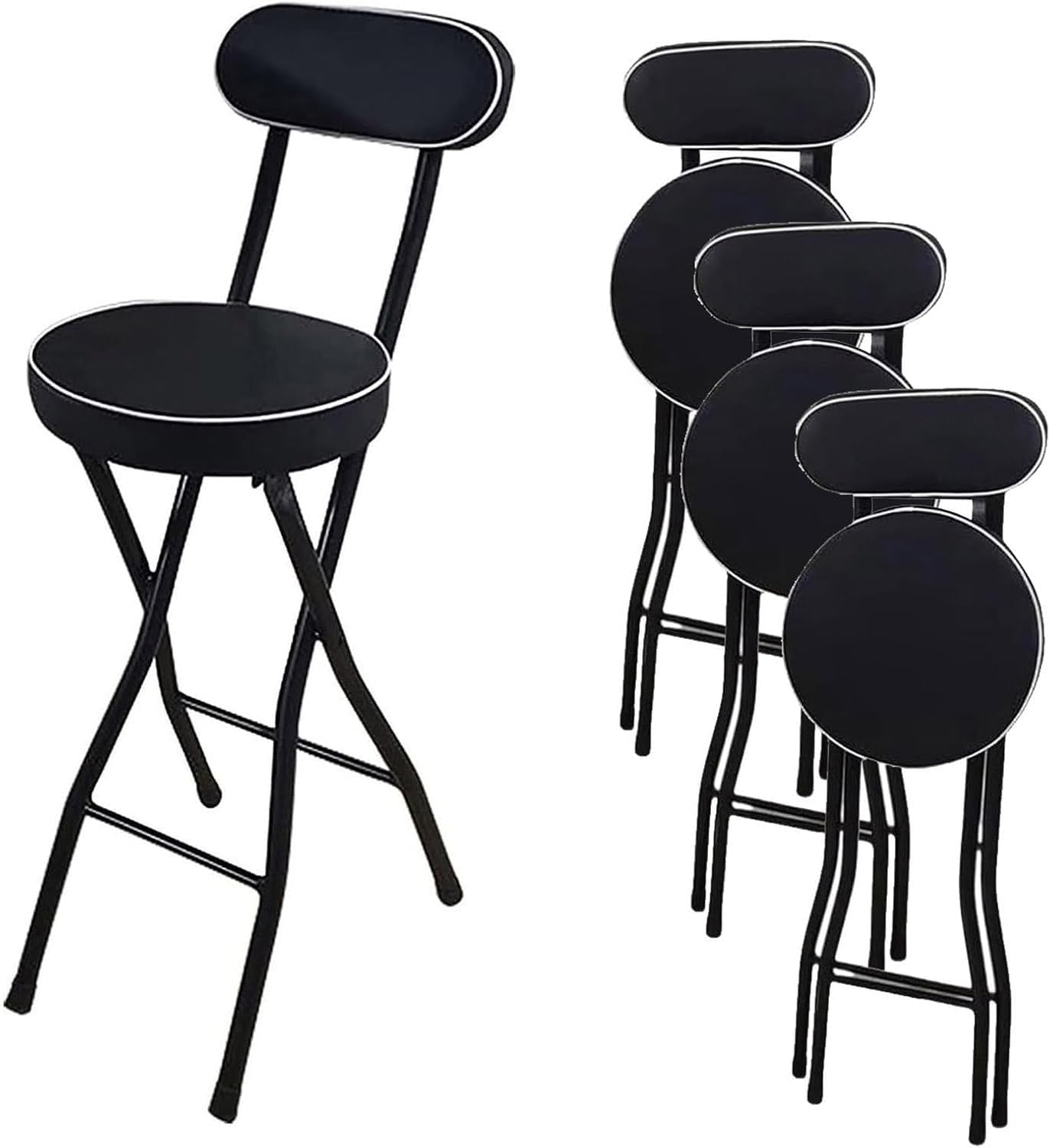 折りたたみ式バースツール クッション付きラウンドキッチンチェア