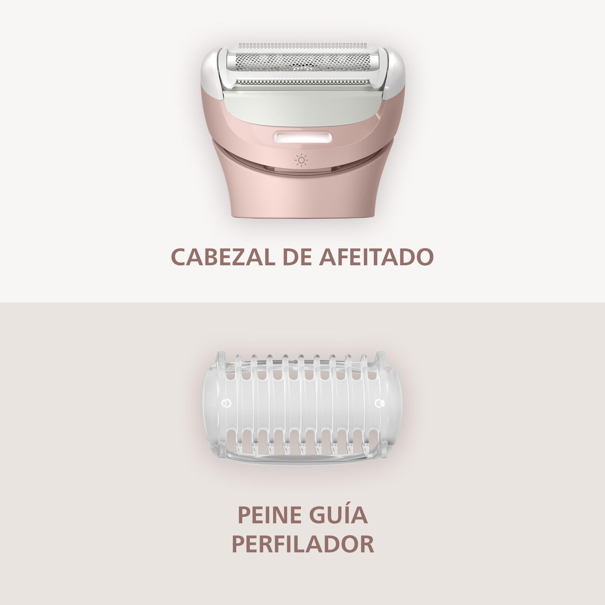 Afeitadora Philips Serie 8000 - Afeitadora sin cable para uso en seco y en mojado, sistema de 3 cuchillas, cabezal de afeitado flexible, luz LED, para las piernas y el cuerpo, Modelo BRL129/00