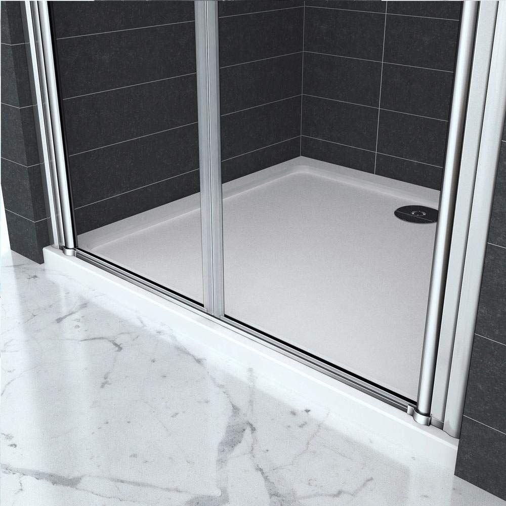 Porta Per Nicchia box doccia 75x195 cm 2 Ante Apertura Saloon In Vetro Temperato Trasparente 6mm Anticalcare