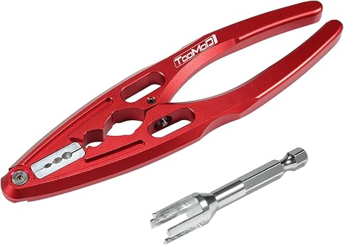 RC Tool kit with Shock Pliers Multi-function & Hex Bit Linkages Link Rod Ends Installing Tools for Arrma Axial Losi Tamiya 1/10 RC Cars Trucks Rock CrawlersRed