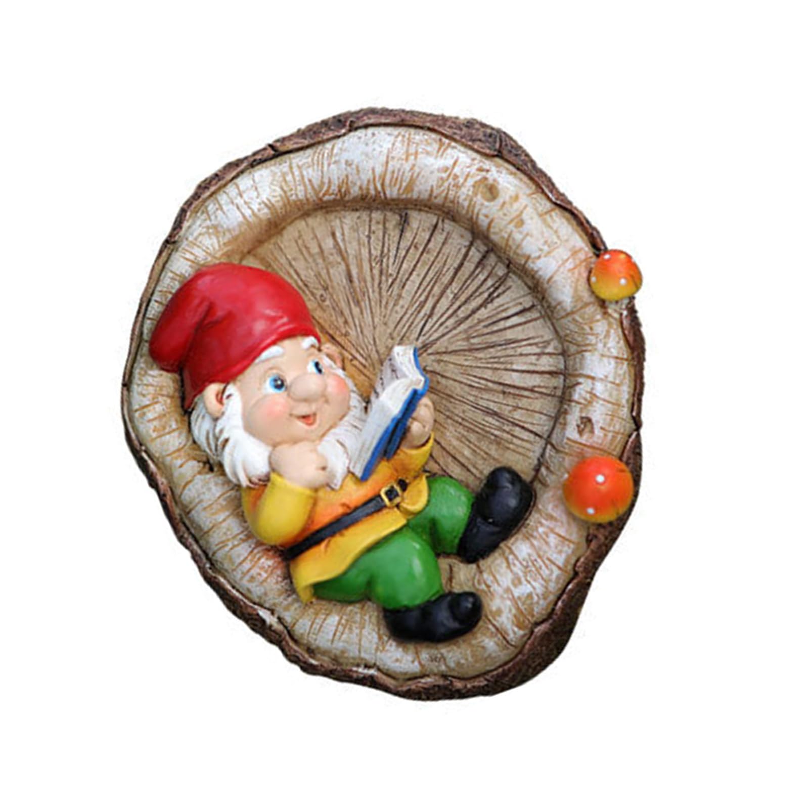 LSTTBO Delicate Owl Reading Gnomes Tree Faces Decoration for Outdoor Yard Garden Resin and Flower Pots Landscape Outdoor Yard Decors
