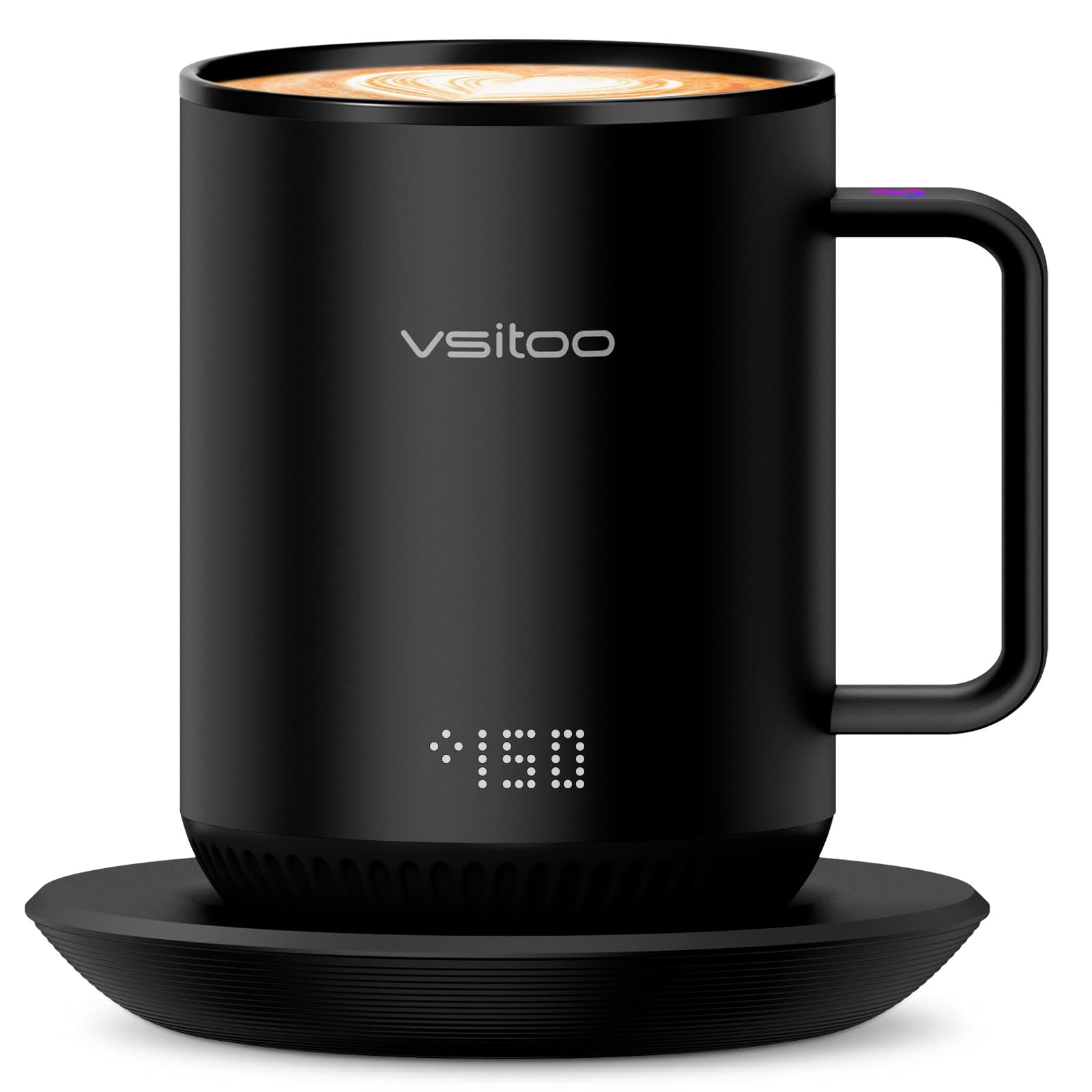S3 12oz Heated Mug - Temperature Control Smart Mug with Mug Warmer, Perfect for Espresso, Auto-Sensing AI Heats Drinks to 120-150°F Hands-Free.Ideal for Home/Office/Gifts，Black
