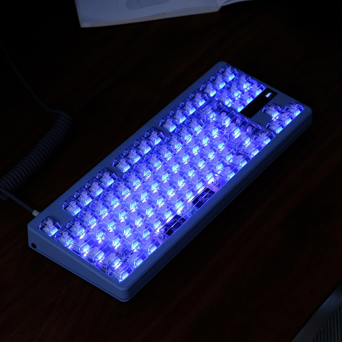 Juego de 114 Teclas Transparentes de policarbonato, Perfil Cherry, Color Blanco, compatibles con teclados mecánicos de Formato 60%, 65%, 75% y 95% con switches Cherry MX