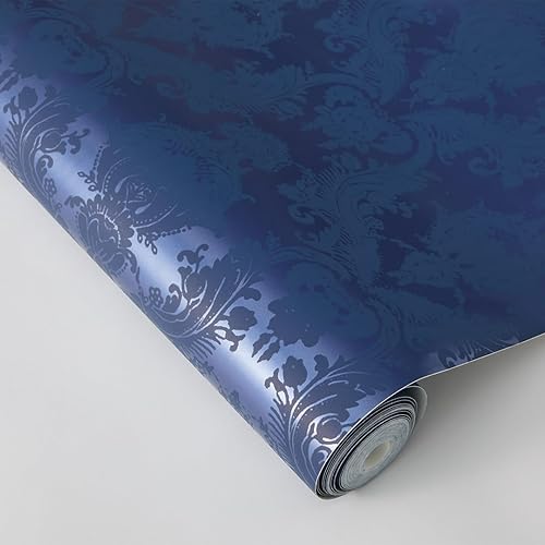 Miniatura 5 de Tempaper - Papel pintado extraíble para despegar y pegar con textura metálica azul de doncella, 20.5 x 16.5 pies, fabricado en los Estados Unidos