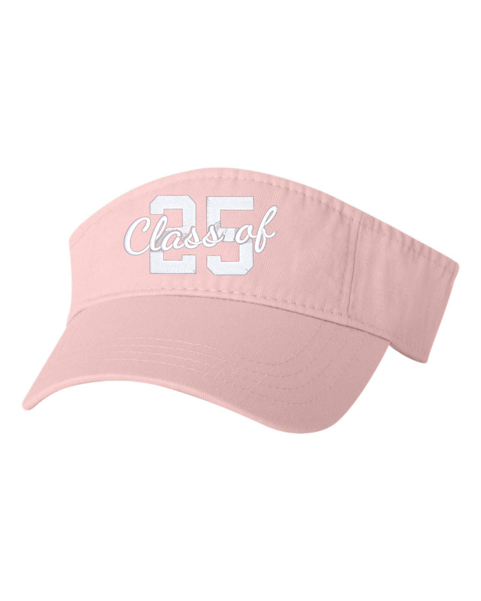 Go All Out One Size Pink Visor Class of 2025 High School College Graduate Embroidered Visor Dad Hat