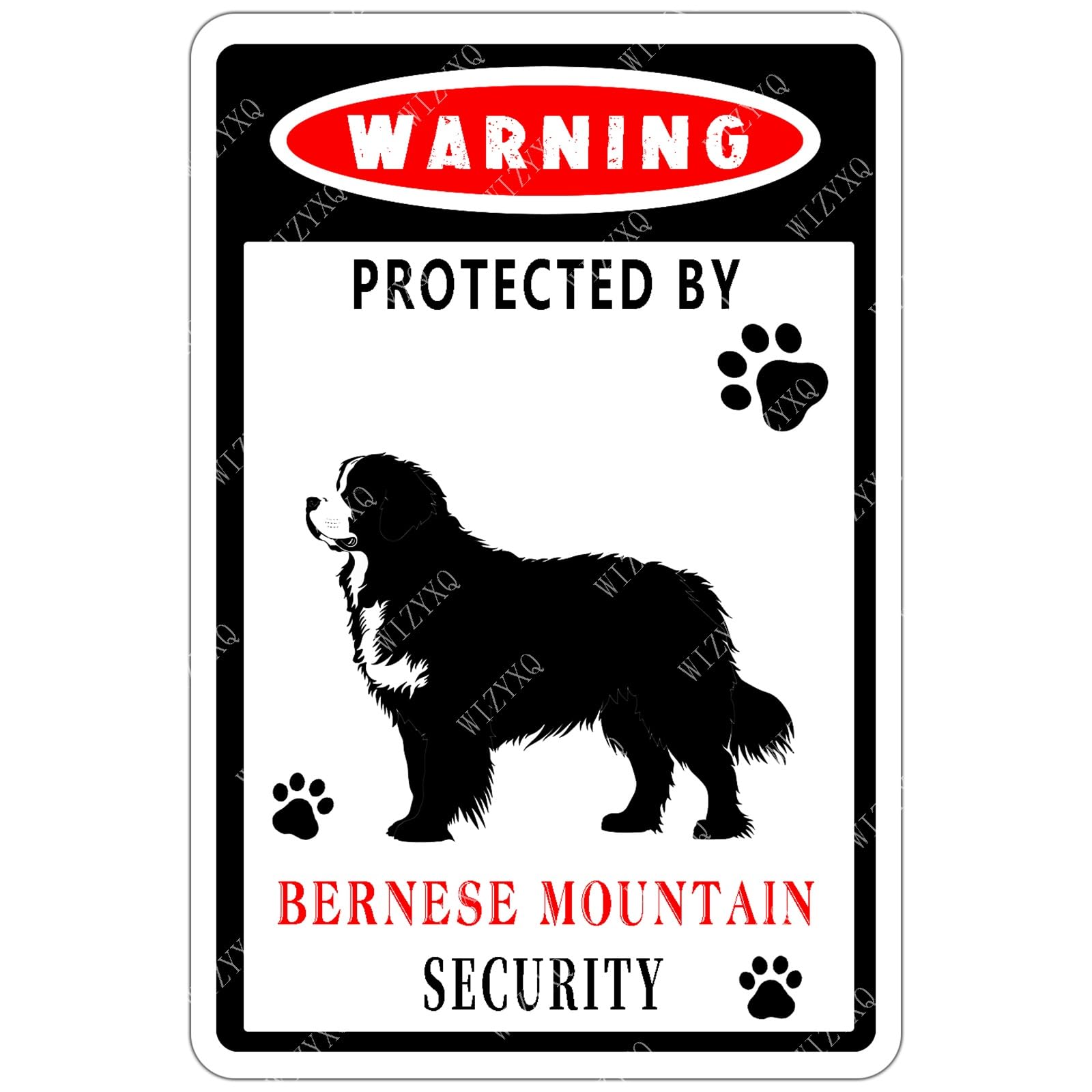 Dog Metal Signs Warning Protected by Bernese Mountain Security Tin Sign Alu
