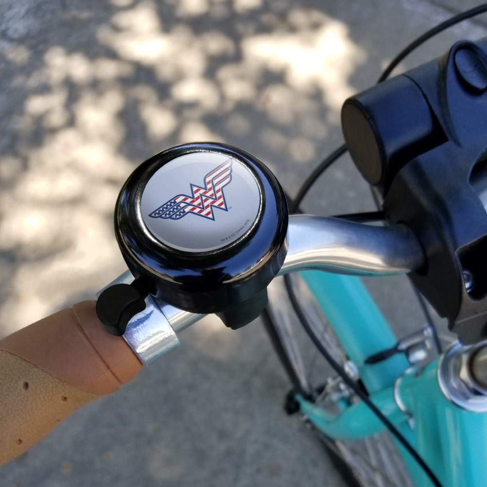 GRAPHICS & MORE Wonder Woman USA American Flag Logo Bicycle Handlebar Bike Bell