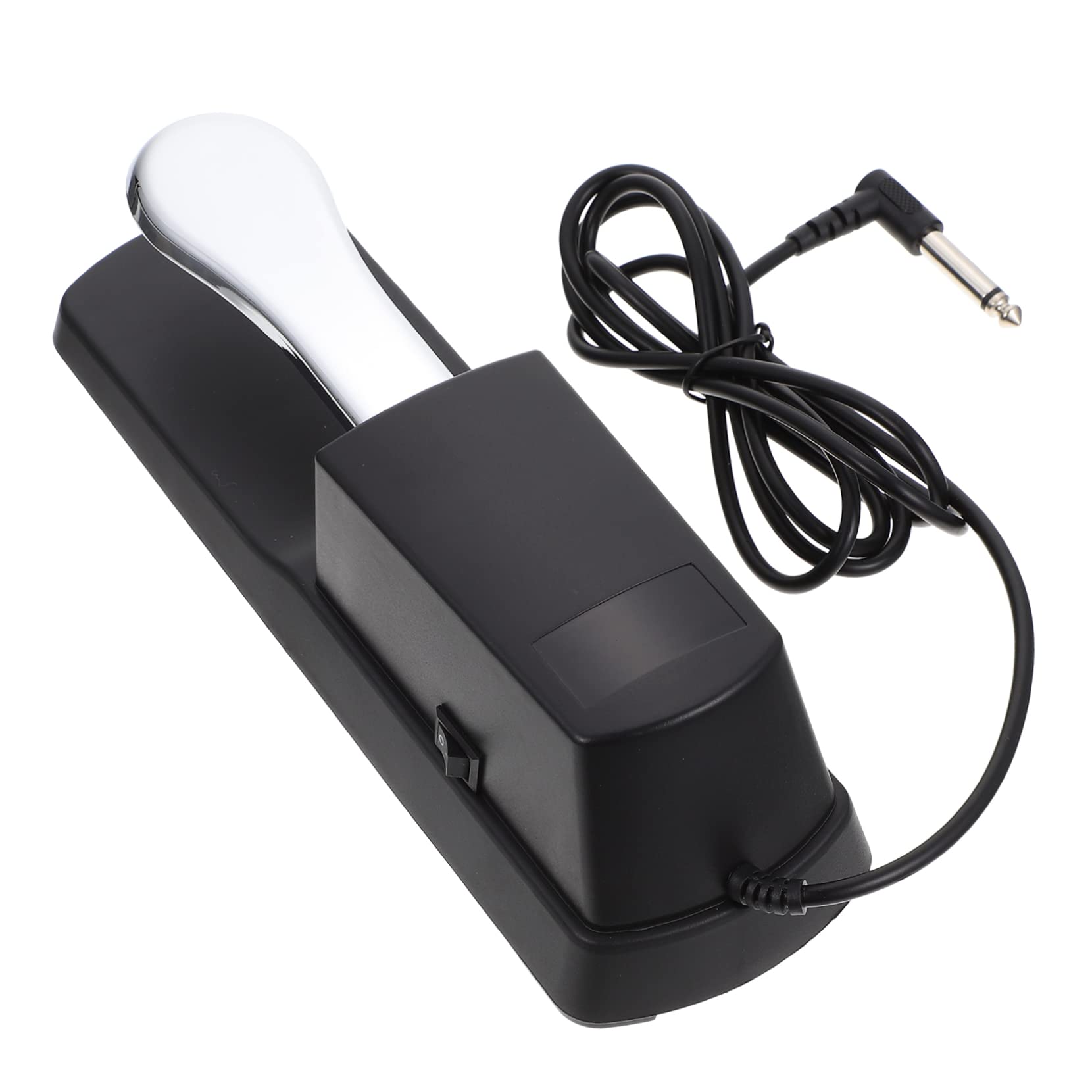 FAVOMOTO Electronic Keyboard Piano Sustain Pedal Piano Sustain Foot Pedal Silver Sturdy Easy to Carry