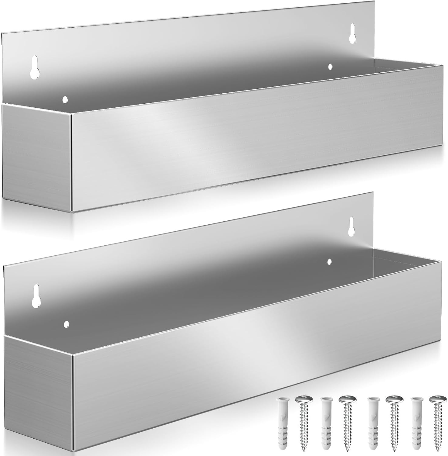 22″ Stainless Steel Bottle Holder, Stainless Steel Liquor Bottle Holder Rack, Suitable for Bars, Kitchens, garages, etc (2-Pack)