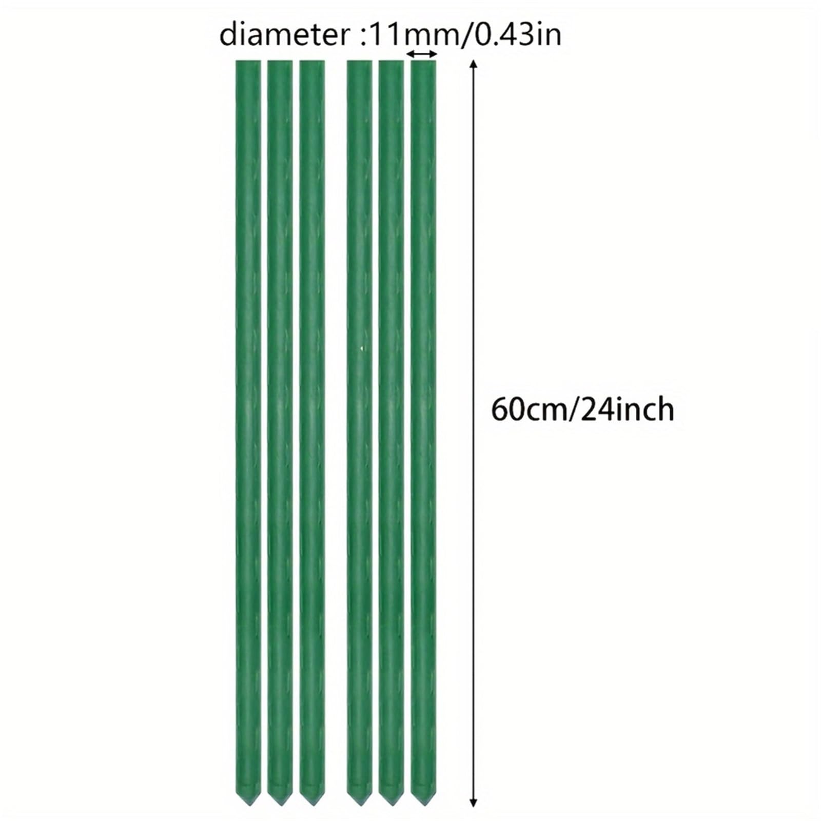 Pflanzenstab 8-teiliges Set beschichteter Stahl-Pflanzenstangen for den Garten zur Befestigung von Bäumen und Pflanzen, Tomatenstäbe for Topfpflanzen, Gartenstützen für den Garten(8pcs 60cm)