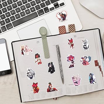120Pcs Helluva Boss Stickers, Vinyl Waterproof Anime Helluva Boss Graffiti Stickers for Kids Teen Crafts Laptop Bottles Envelopes Gifts Tags Snowboard