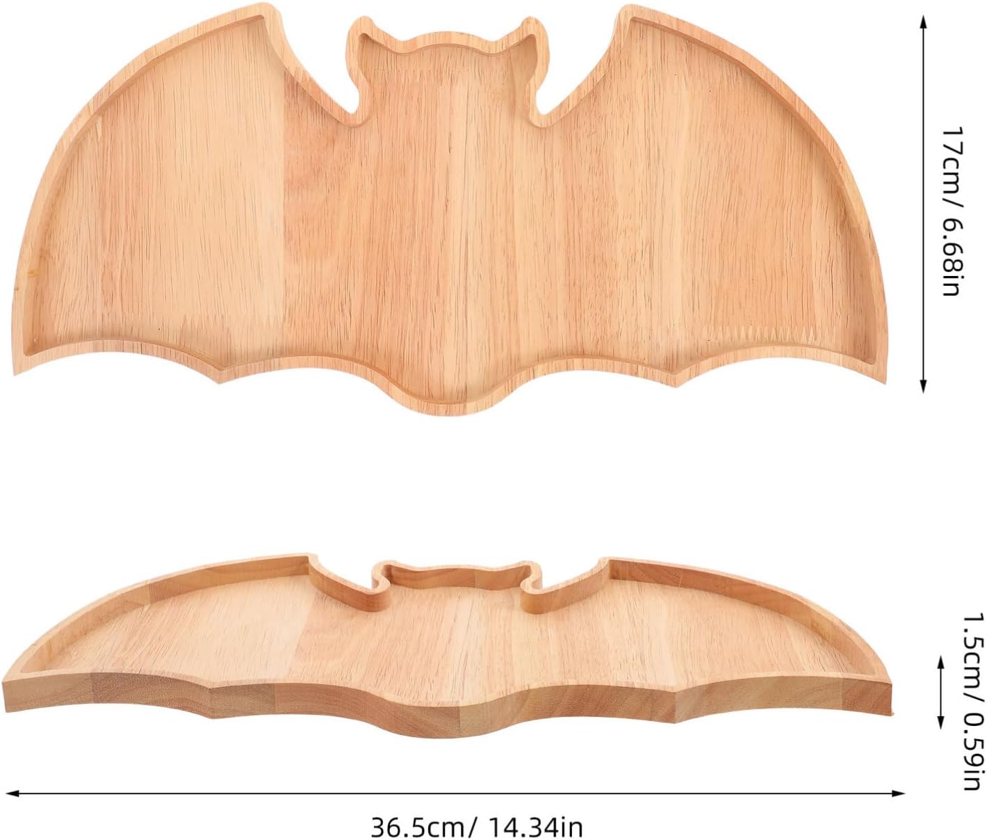 GLEAVI Halloween Bat Serving Platter: Wooden Snack Tray for Candy & Fruit