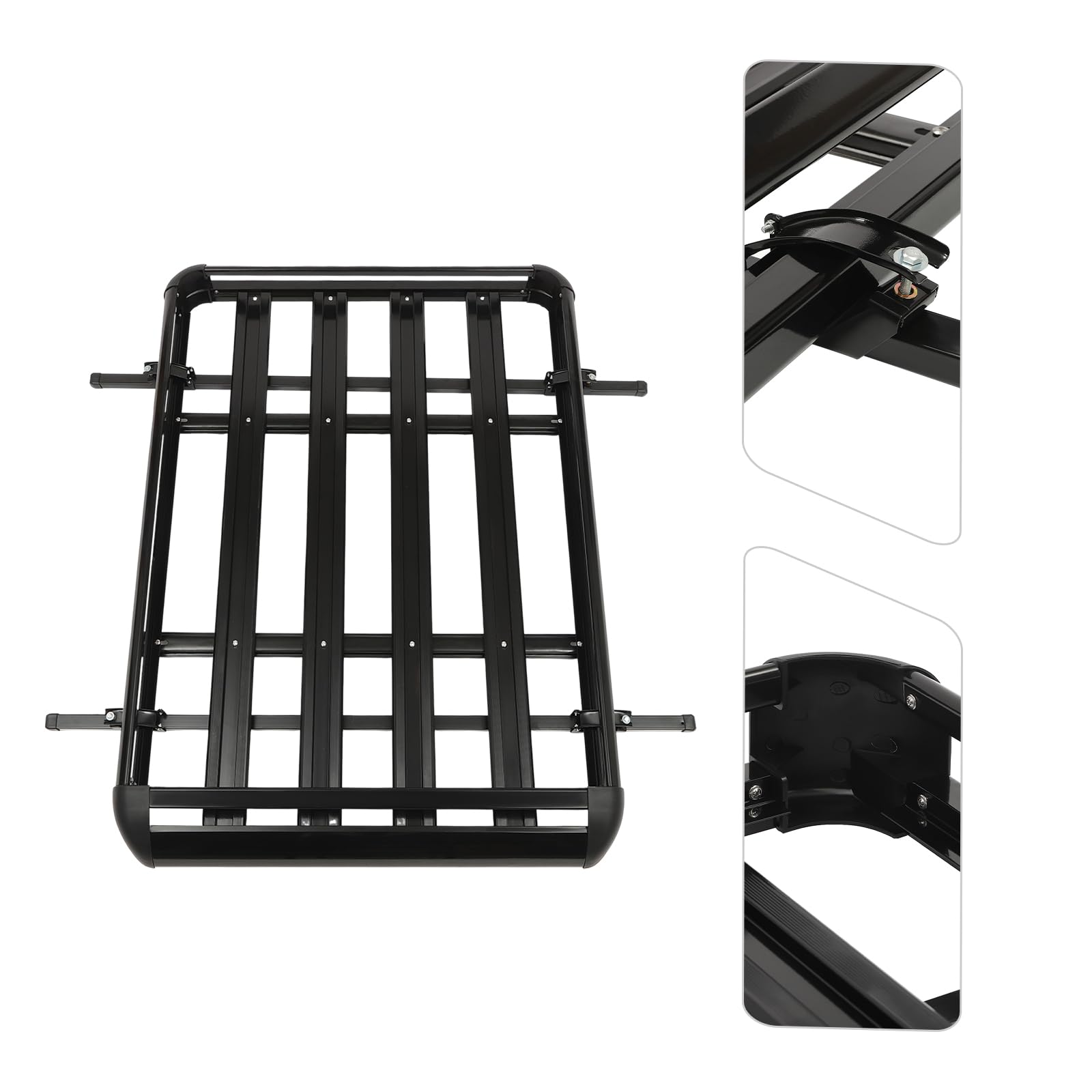 Baca de Aluminio Universal para Coche y SUV - Cesta de Techo Ajustable, Portaequipajes Hasta 150 kg, Barra de Balast - Cesta para Equipaje de Carga 140