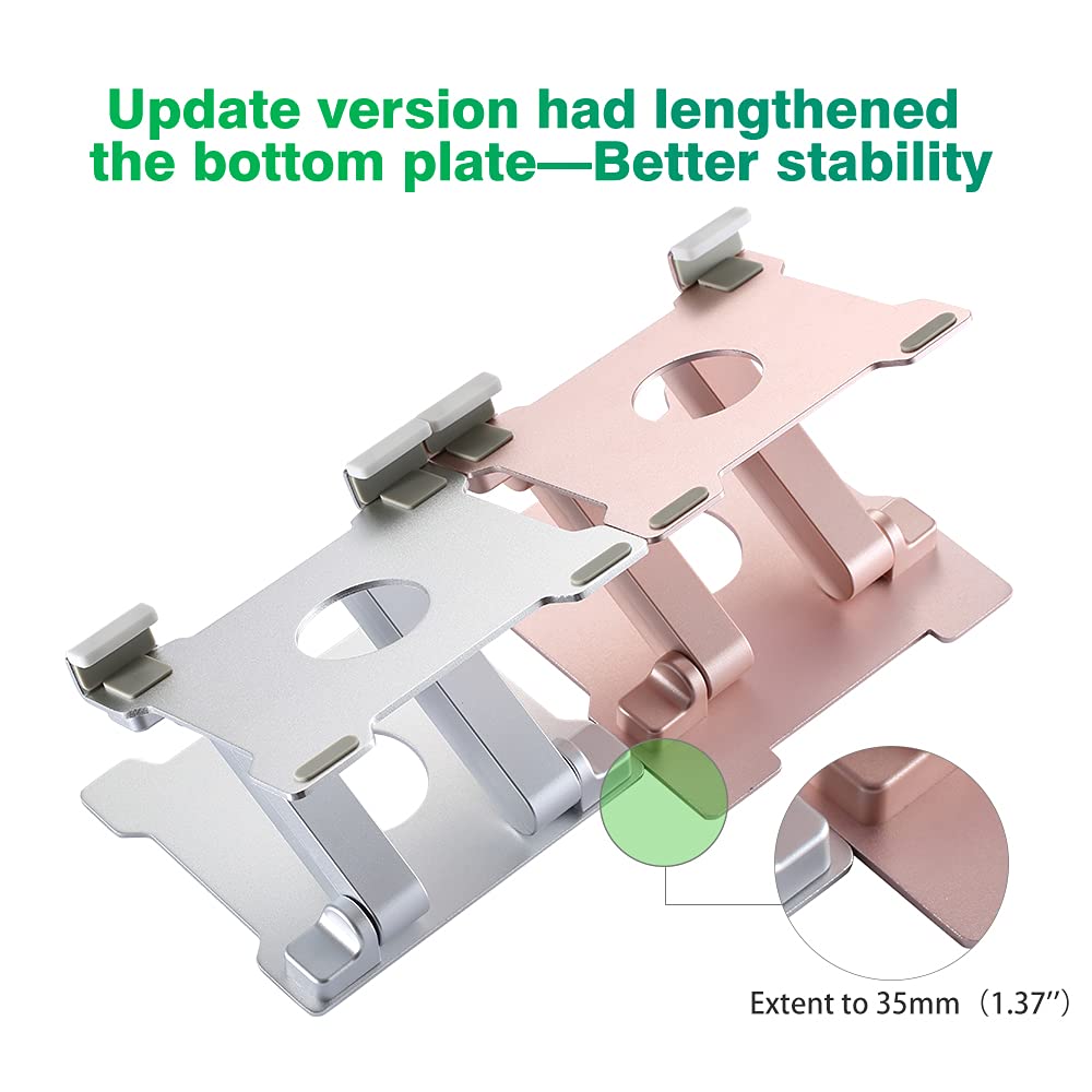 KABCON Tablet-Ständer, 【Aktualisiert】 Verstellbare Augenhöhe Aluminium Solid Desktop Ständer Halterung, kompatibel mit iPad-Serie, Kindle Fire usw. Bis zu 38.1 cm (15 Zoll) Tablets, Roségold