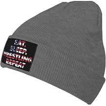 Eat Sleep Wrestle Repeat Wrestling,Knitted Hats, Knitted Skull Hats, Pullover Hats, Unisex Black