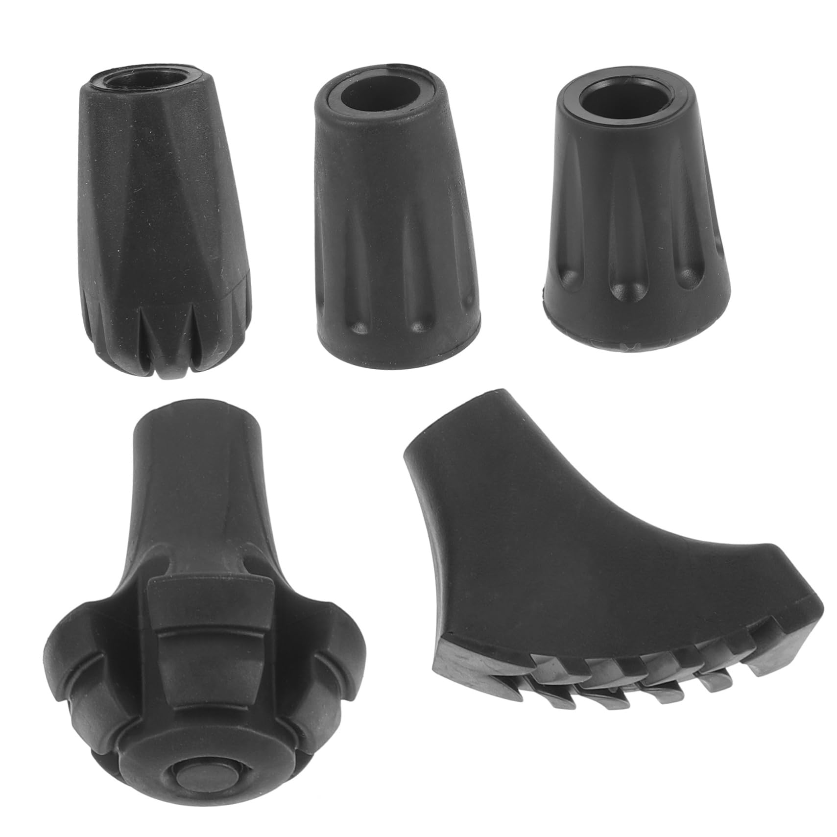 Yardwe Almohadillas para Bastones De Trekking Acolchado De Muletas Gorras De Bastón Consejos para Cambiar Bastones De Senderismo Bastón De Trekking Polos Caucho Black