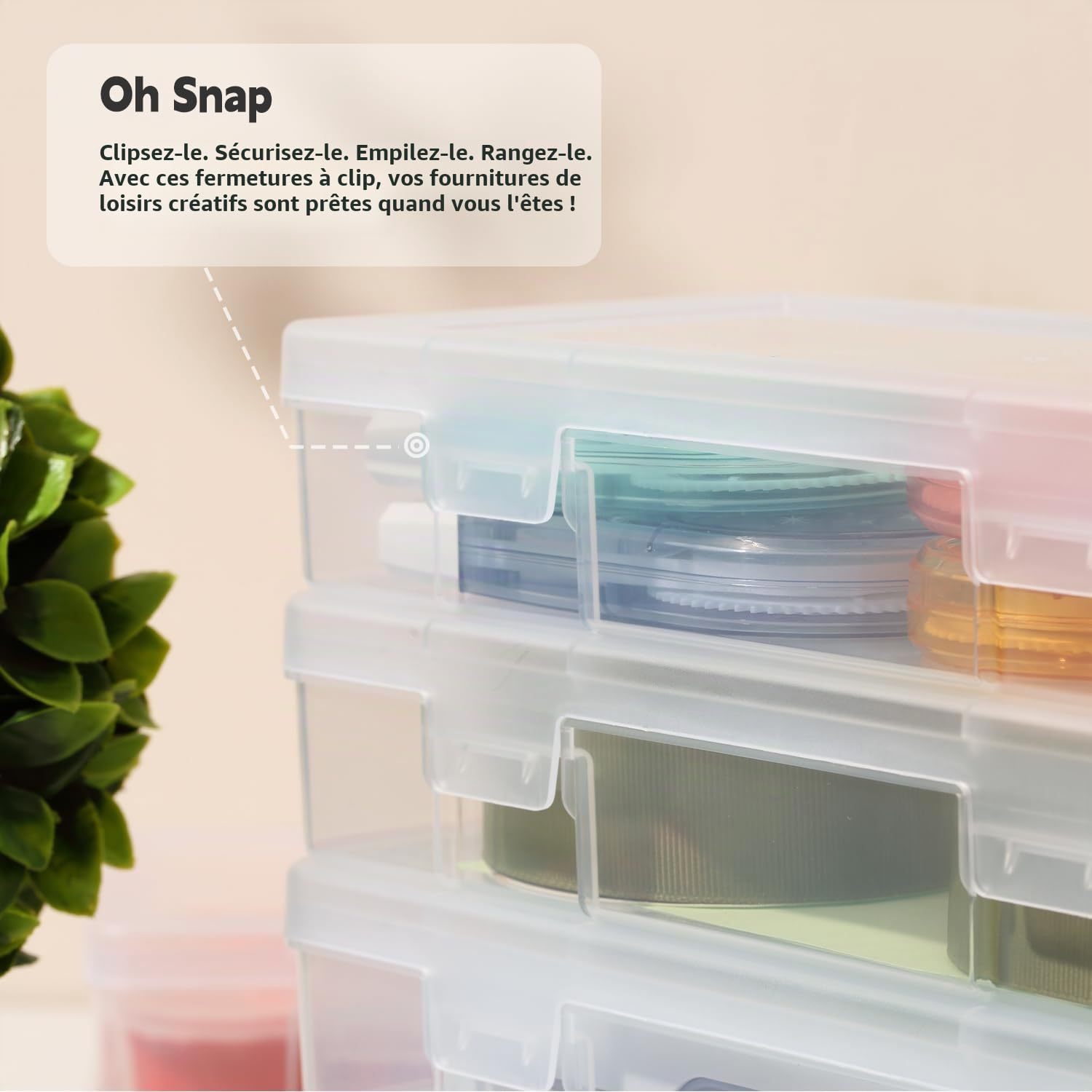 novelinks boîte de rangement empilable en plastique transparent avec couvercle de verrouillage (Pack de 18 petits - transparent)