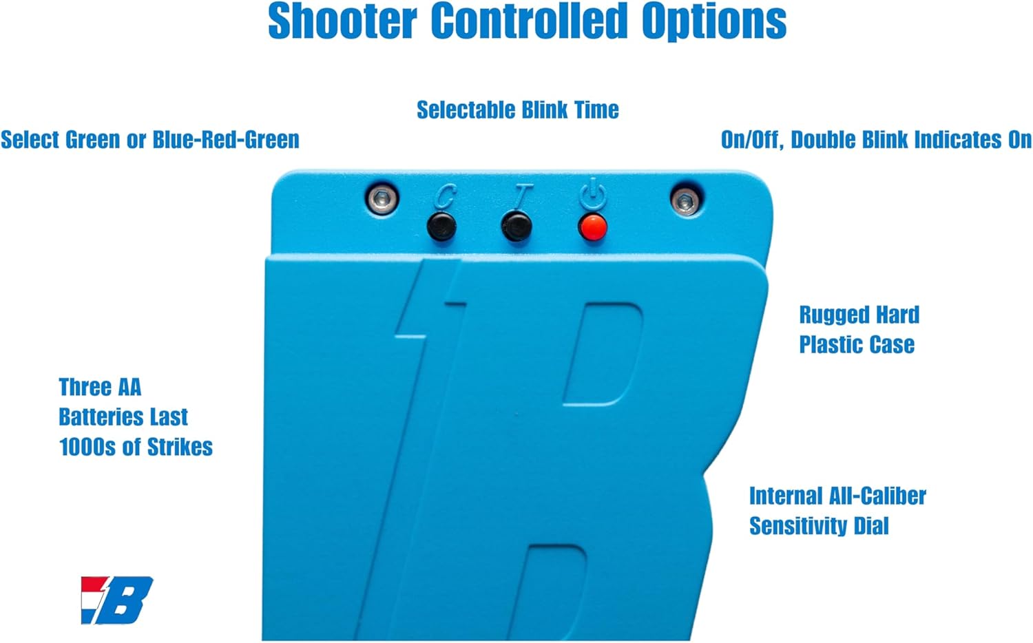 Bash Target Supply BashLIGHT Pro LED Shooting Target Hit Indicator for All Rifles and Handguns (Flashing-Super Bright Blue, Green, Red LEDs)