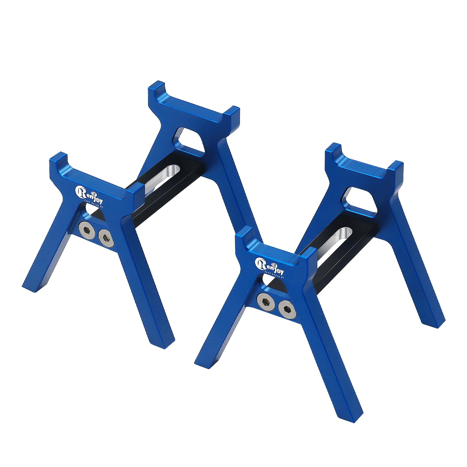 RC Car Stand Aluminum Alloy RC Car Static Display Stand RC Work Stand for 1/18 1/24 TRX4M FCX18 SCX24 FCX24 RC Car Upgrade Parts (Blue)