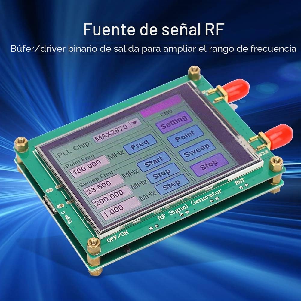 Módulo Generador de Señal MAX2870, Fuente de Señal RF 23.5-6000MHz, Bajo Ruido, Pantalla Táctil, para Pruebas y Comunicaciones por Satélite
