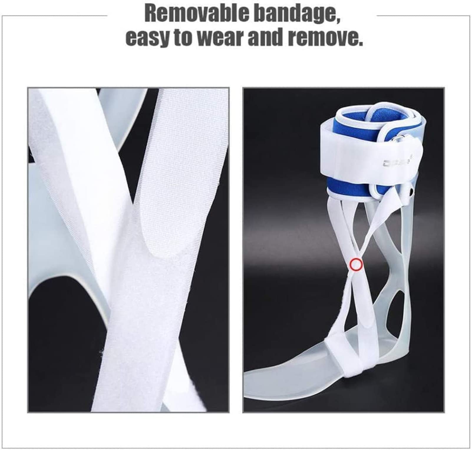 Férula de tobillo ajustable AFO para el pie, corrector de pies para dolor de artritis, fascitis plantar y espolón de talón, para aliviar el dolor y aliviar la presión, derecha-S