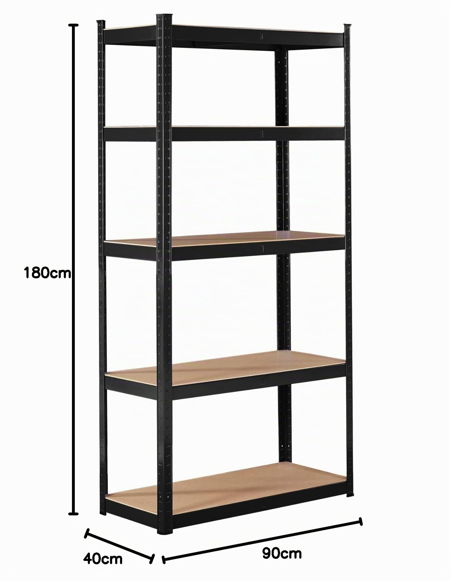 AREBOS Scaffalatura per carichi pesanti 180 x 90 x 40 cm | 875 kg di portata | 5 pannelli MDF Scaffalatura | Per magazzini