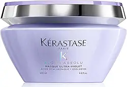 Kérastase Máscara Blond Absolu Masque Ultra-Violet, Cabelos loiros, descoloridos, Hidratação, neutraliza os tons amarelados, Ácido Hialurônico, Flor de Edelweiss, 200 ml