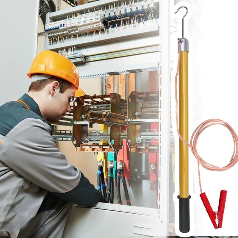 Electrician's Insulated Discharge Rod - 9.8ft Copper Wire, Low Voltage Safety Tool (3ft, 5ft, 6ft, 10ft) for 220KV, Lightweight Green Electric Discharge Stick