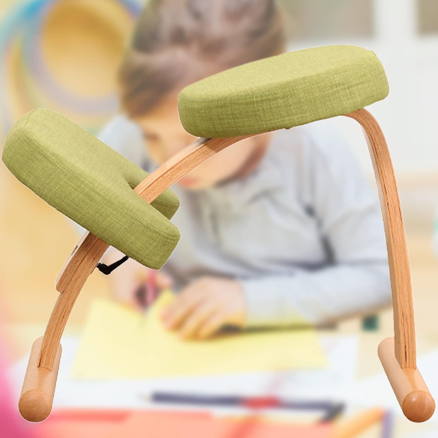Chaise à Genoux Ergonomique en Bois contre le Mal de Dos au Bureau
