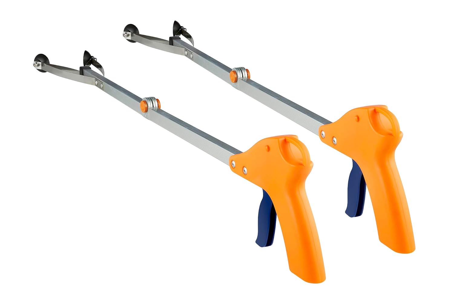 ArcMate Orang-U-Tongs Standard Folding Litter Pick-Up Tool, Suction Cup Reacher Grabber, Indoor or Outdoor Use, Jaws Open 4.5", 5lb. Pick Up Capacity, Orange, 32", 2 Pack: Industrial & Scientific