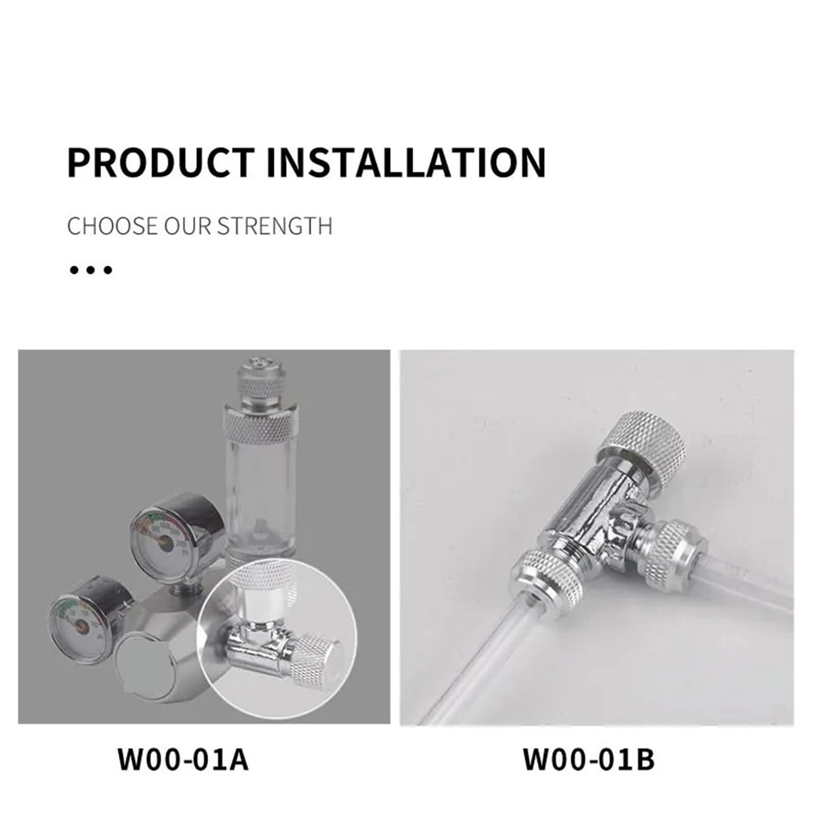 Regulador de válvula aguja compatible con tubo especial CO2 4 x 6 mm for sistema acuario. Ajuste fino dióxido carbono(W00-01A-single head)