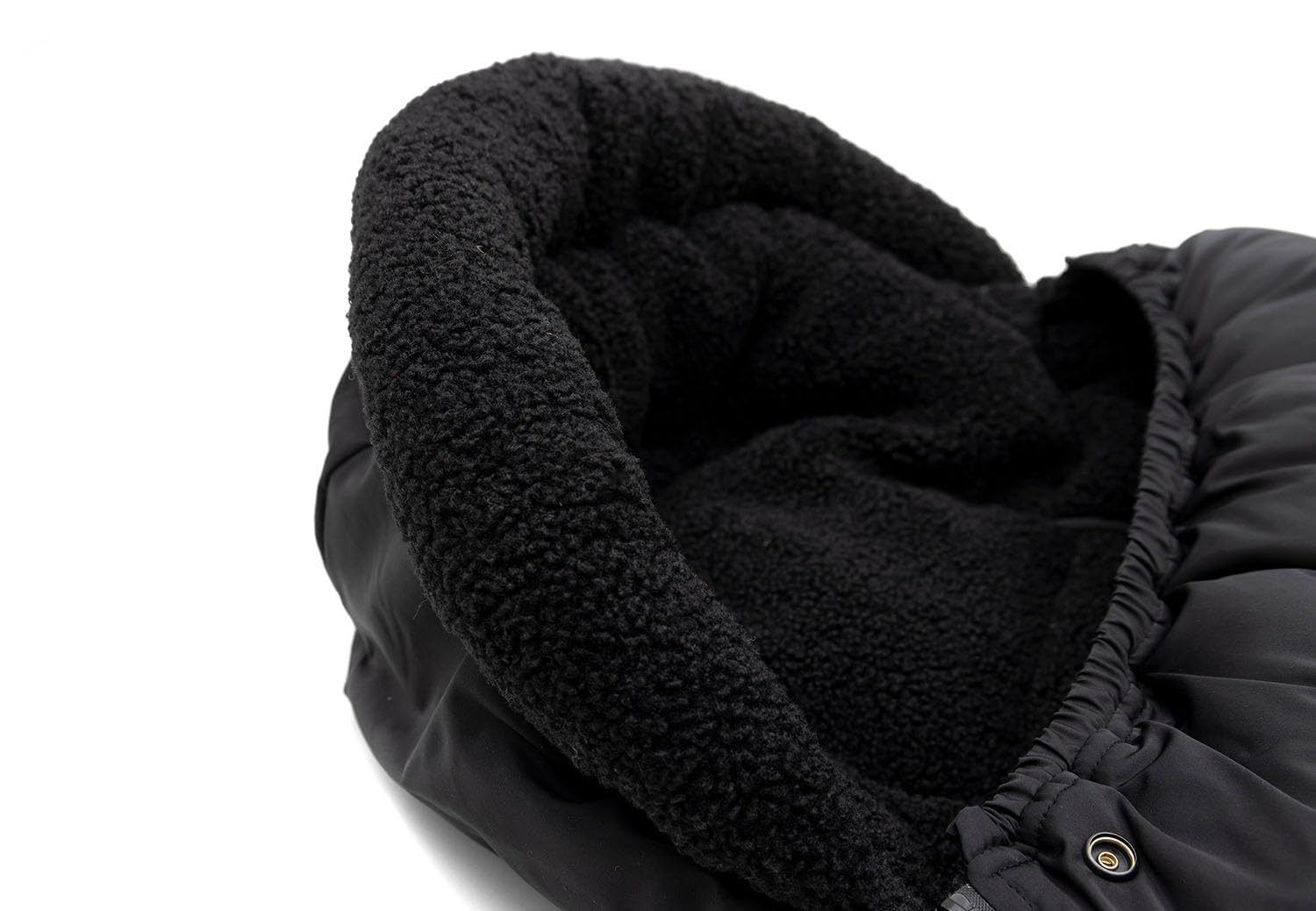 Jollein Fußsack Black - Für Buggy und Kinderwagen - Für 3-Punkt- und 5-Punkt-Gurt - Mit Teddy Gefütterter Fußsack Kinderwagen - Wasserabweisend - Schwarz
