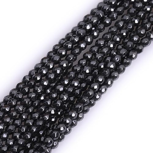 Miniatura 26 de JOE FOREMAN Cuentas sueltas semipreciosas redondas de hemaita negra natural de 0.079 pulgadas para hacer joyas, 15 pulgadas, hilo de cuentas hecho a