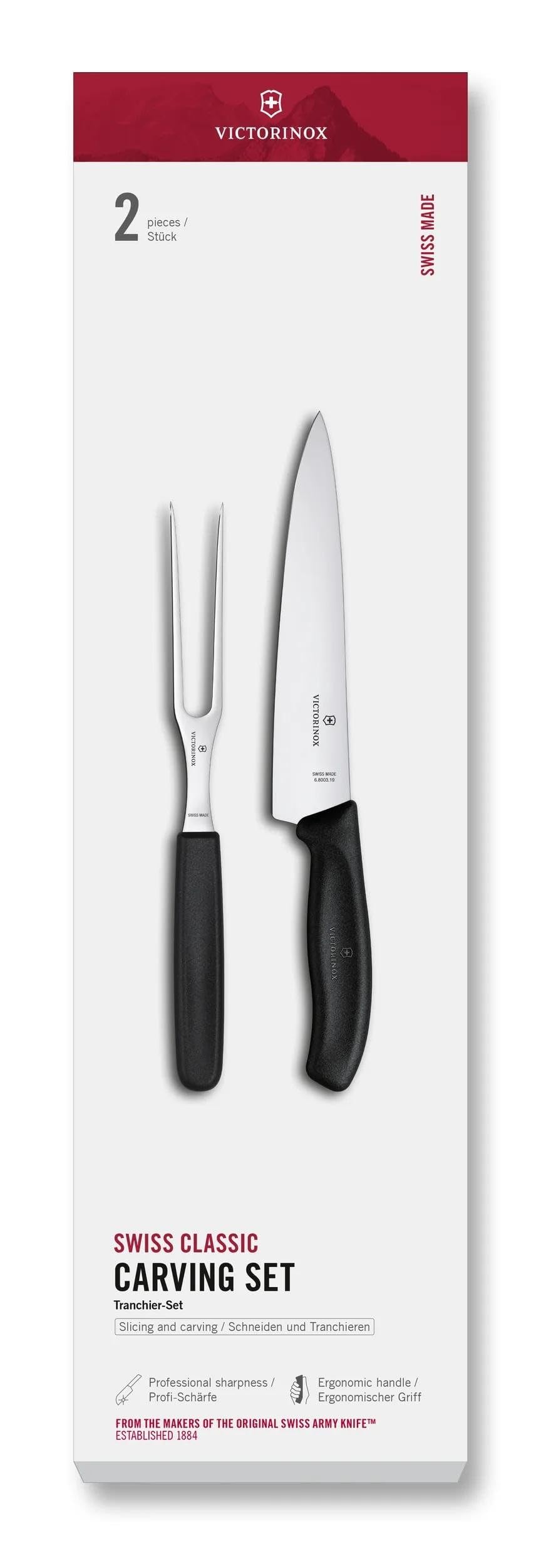 Victorinox Carving Set - Fork And Knife Set - Genuine Swiss Made