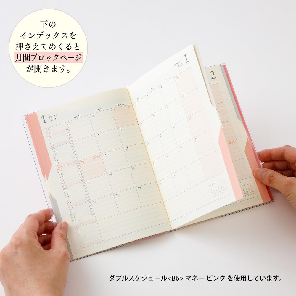 Midori Double Schedule Planner, 2025 B6, Monthly Money-Teal, 22322006 (Begins October 2024)