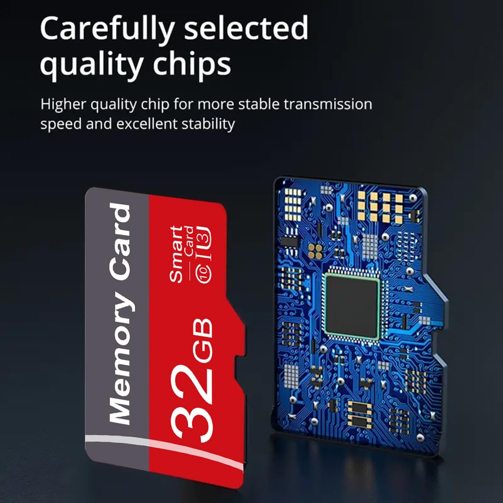 Paquete de 2 tarjetas de memoria de 32 GB con adaptador, tarjeta TF de alta velocidad, UHS-I C10 A1 tarjeta de memoria TF para tableta/teléfono móvil/cámara/audio de coche/consola de juegos (32, GB)