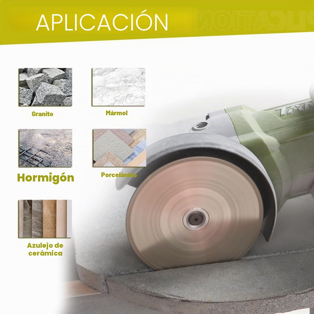 Disco Diamante Corte y Rectificado - 115mm SANLEETEK Doble Cara Electrochapado para Granito Mármol Cerámica Gres Porcelánico Cuarzo M14 Rosca