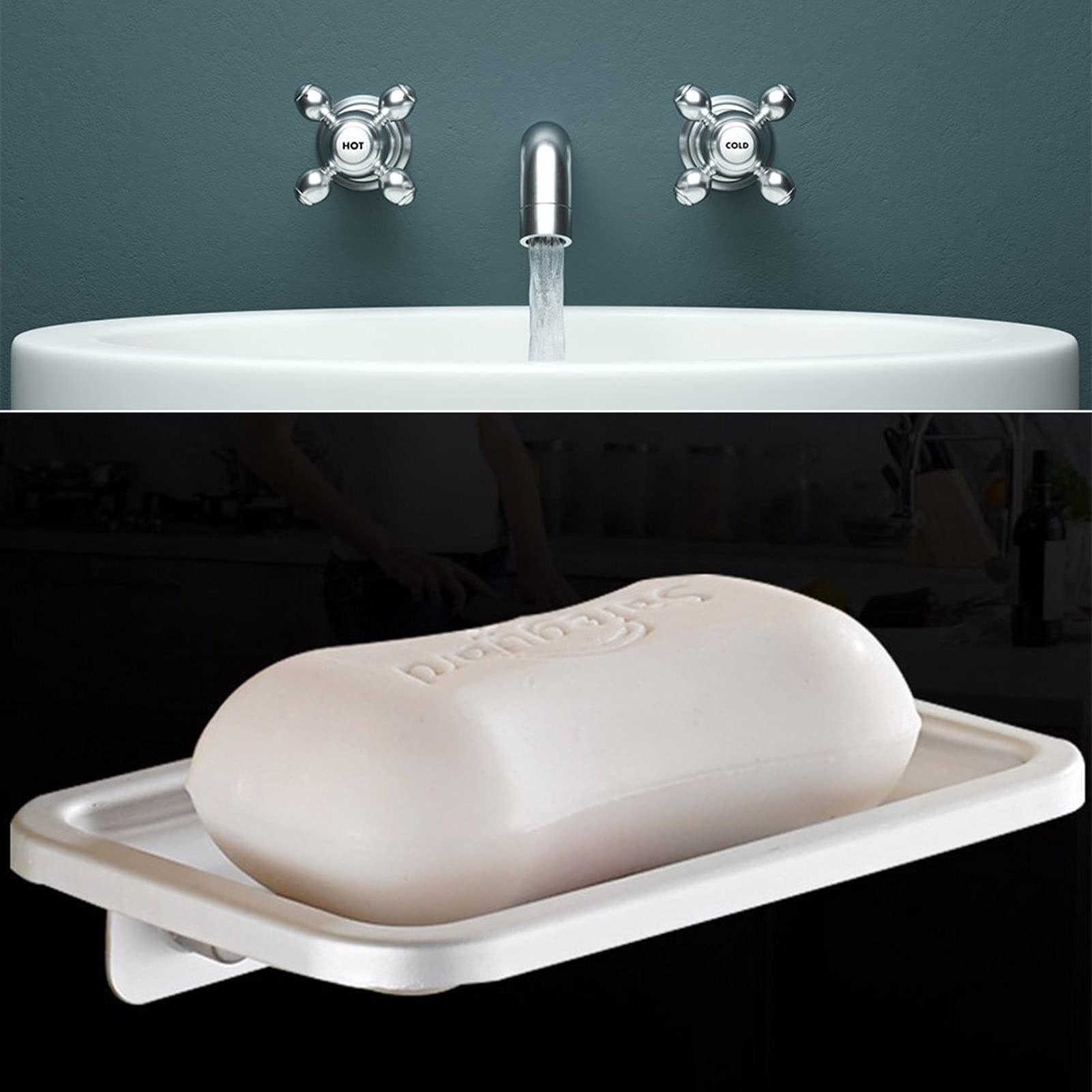 Porte-savon, Boîte à Savon Murale En Alliage D'aluminium, Porte-savon, Boîte à éponge Auto-drainante, Porte-plateau De Salle De Bain, Argent