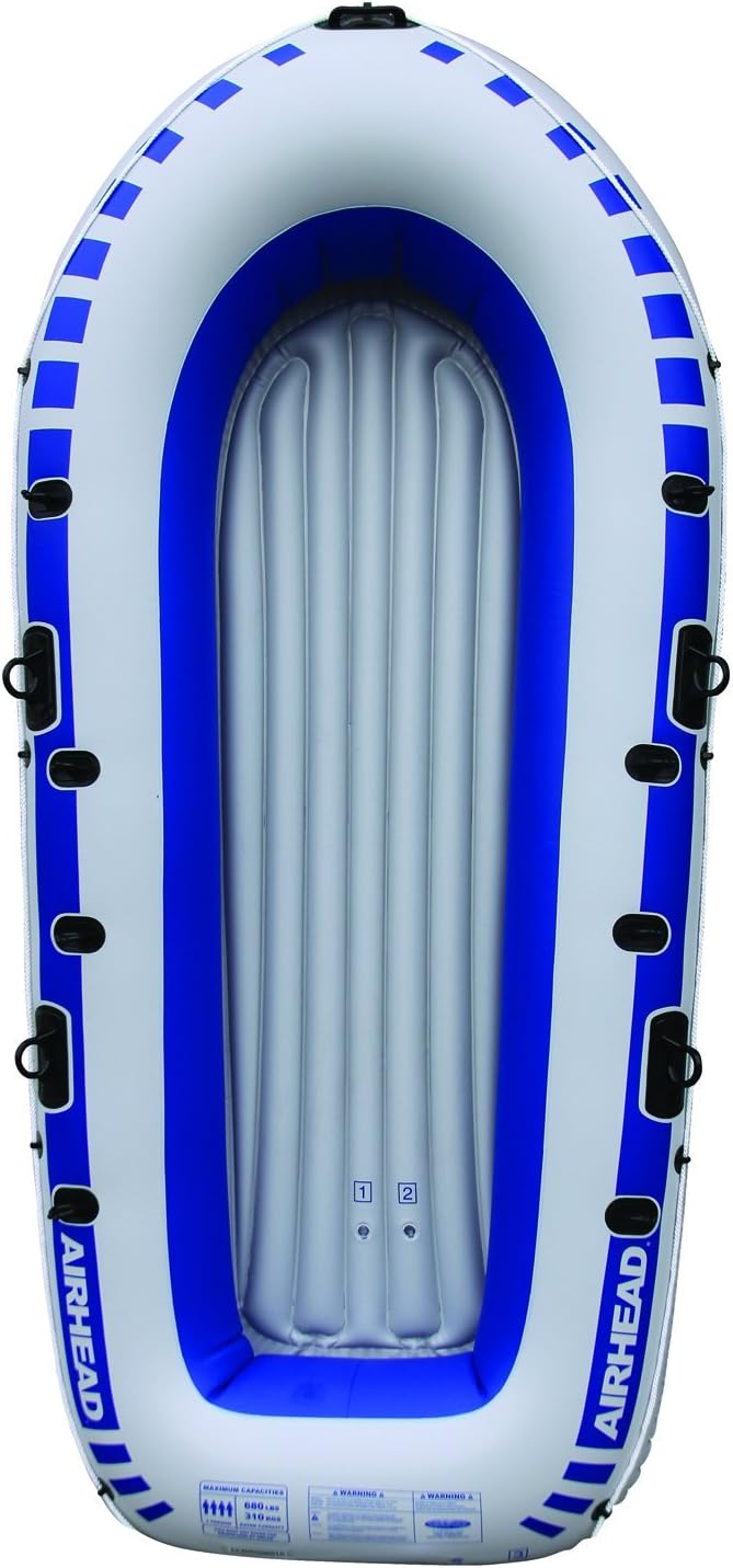 Amazon.com : AIRHEAD Inflatable Boat, 4 person : Waterskiing Towables ...