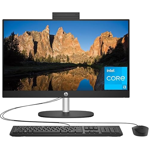 HP 23.8 inch All-in-One Desktop PC, FHD Display, Intel Core i3-N300, 8 GB RAM, 256 GB SSD, Intel UHD Graphics, Windows 11 Home, 24-cr0030 (2023)