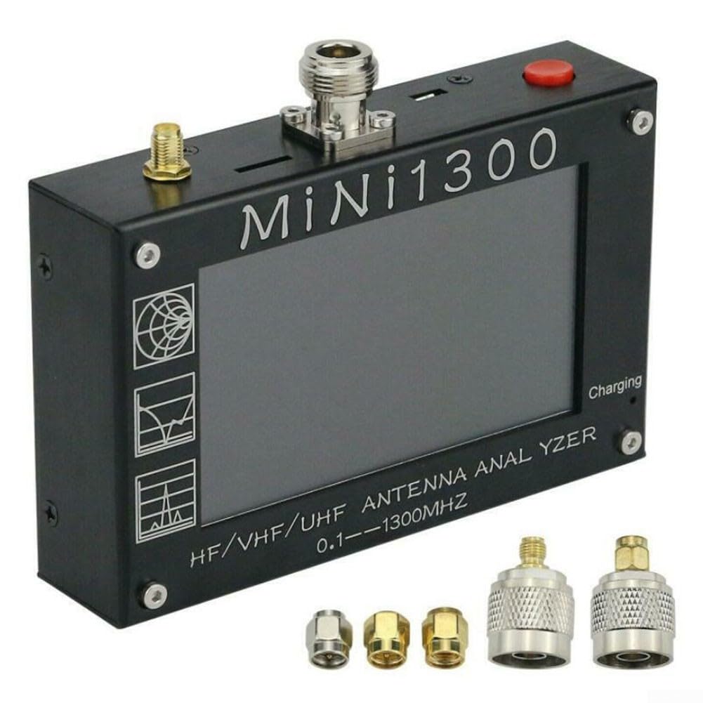 Mini1300 Analysegerät, 0,1–1300 MHz HF/VHF/UHF SWR Messgerät mit 10,9 cm LCD für Ham Radio