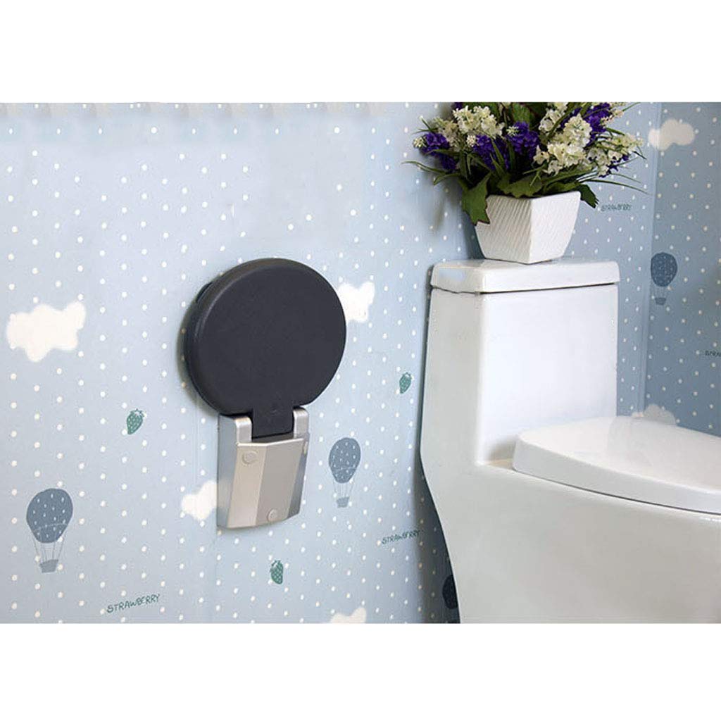 Redondeado Montado en la Pared Asiento de Ducha Tarea Pesada Plegable Banco de bañera Silla de baño Taburete Antideslizante para discapacitados Mayor, Tamaño 30 cm (L) * 26.5 cm (W)