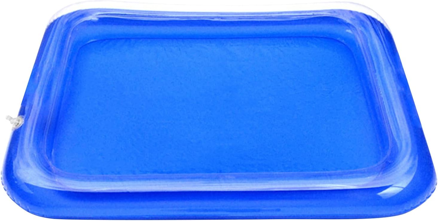 Inflatable Toddler Pool, 24 Inch Rectangular Pink PVC Kiddie Pool for 1-3 Years Old, Includes Repair Patch Kit