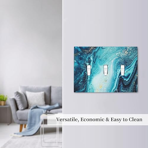 Miniatura 628 de Vista de ventana, isla tropical, playa, palmeras, cielo soleado, cubierta de interruptor de luz de palanca individual, placa decorativa de pared